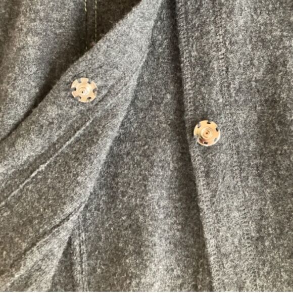 Little Journeys Chicago merino wool longsleeve snap button jacket gray Medium - Picture 3 of 11